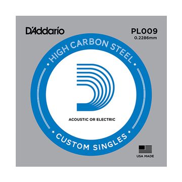 Одиночная струна для акустической и электрогитары 0.009" D'ADDARIO PL009