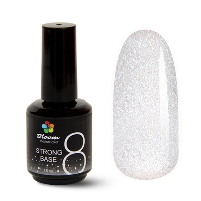Bloom Strong base 08 - База жесткая молочная с шиммером, 15 мл