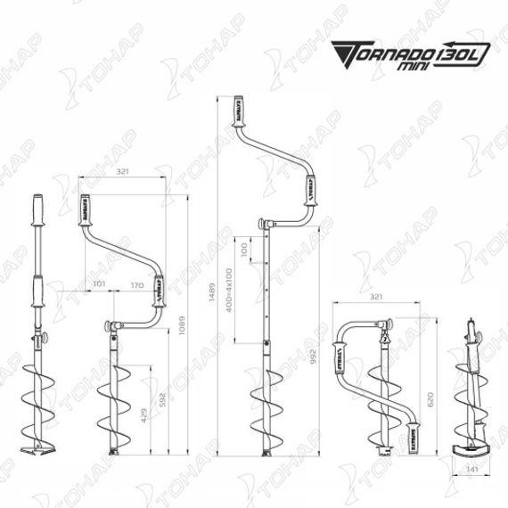 Ледобур Тонар ТОРНАДО-М2 МИНИ 130 мм (левое вращение) LT-130LM-1