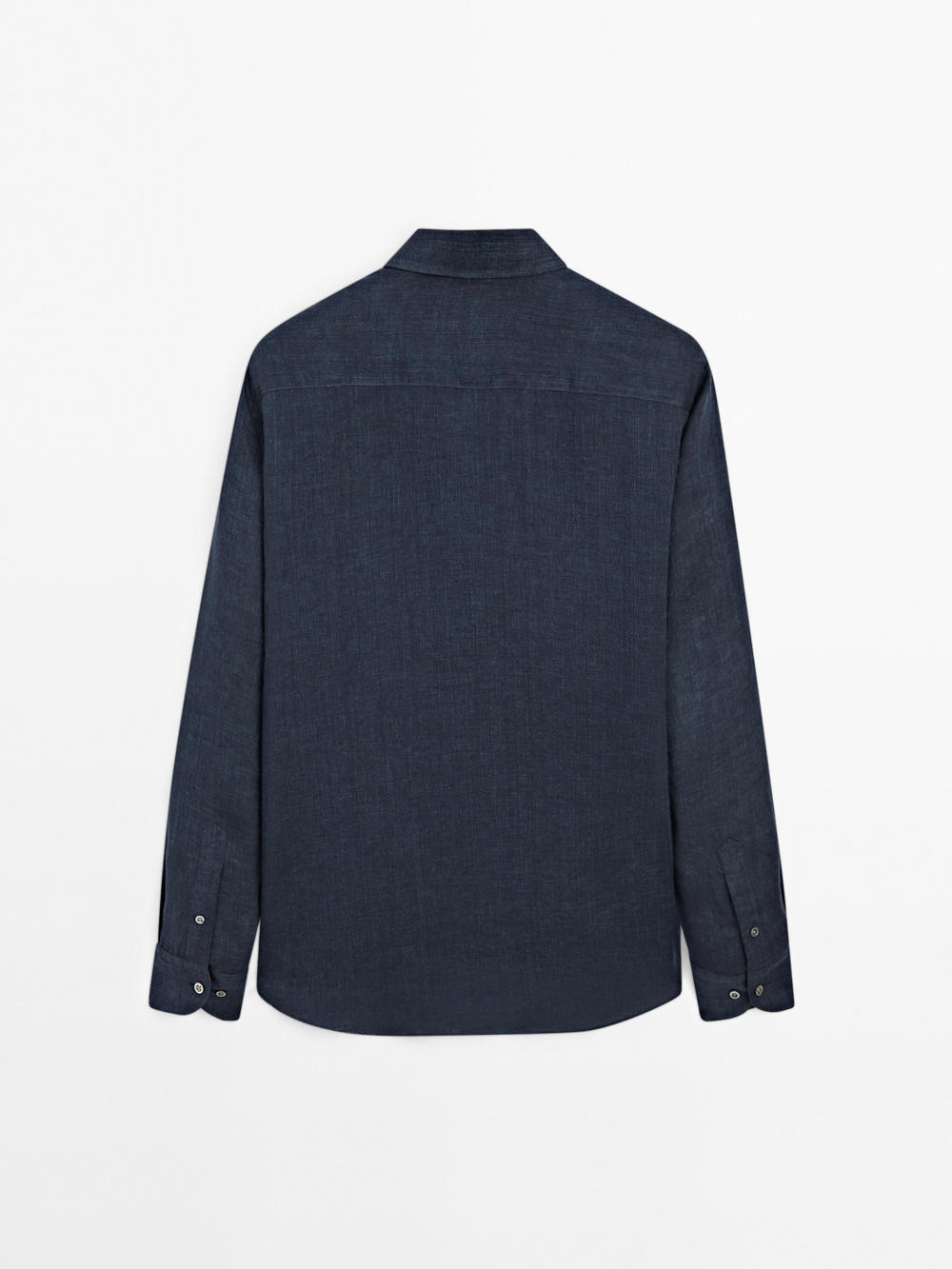 Massimo Dutti Рубашка приталенного кроя из 100% льна, темно-синий