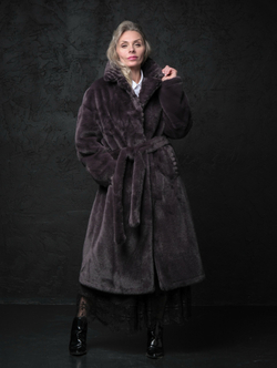 Шуба /лиловый закат   /классика/ эко мех