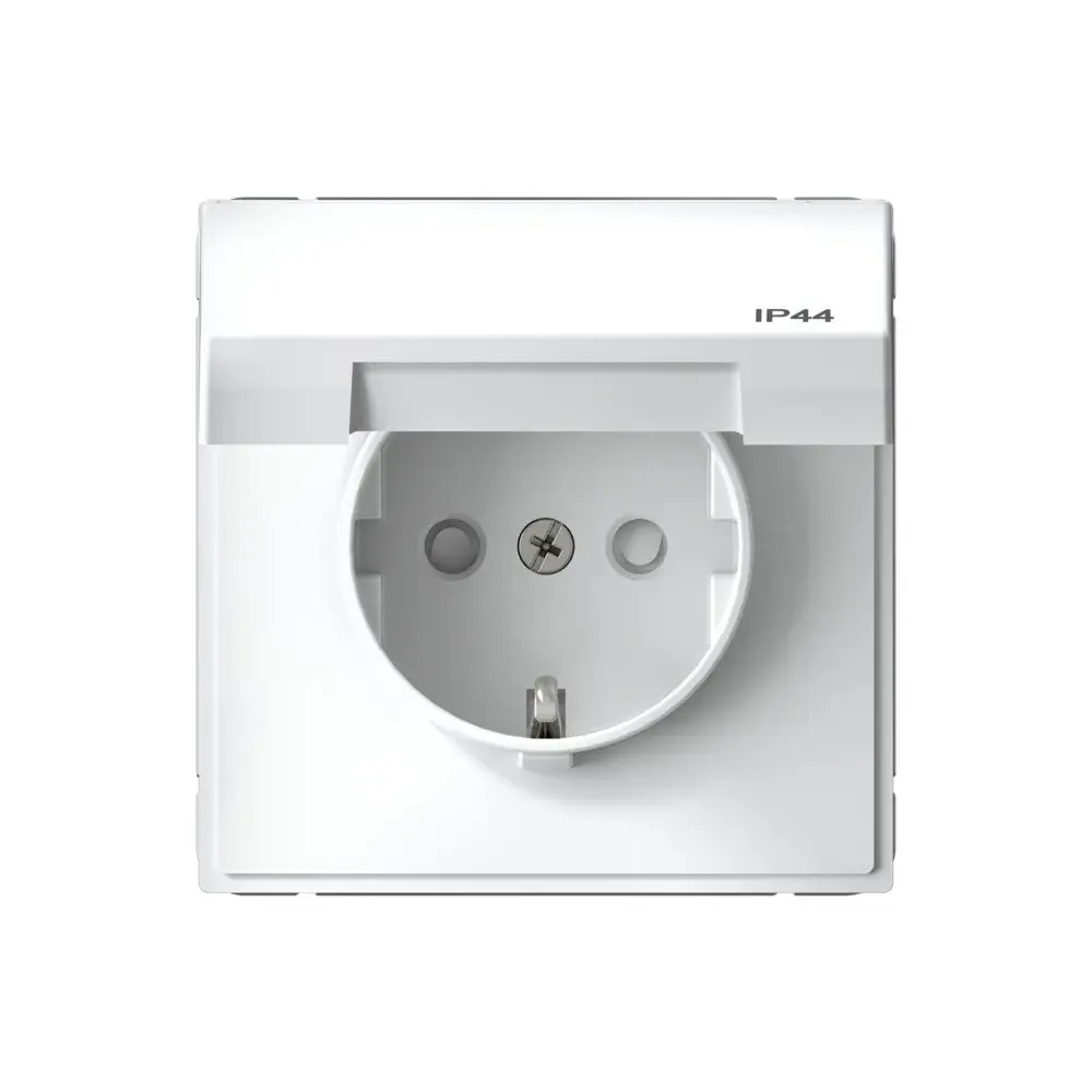 ARTGALLERY РОЗЕТКА с заз.со шт.с крышк, 16А, IP44, механизм, быстрозажим. клем., БЕЛЫЙ
