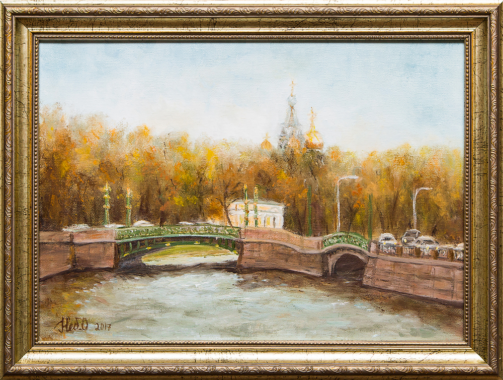 Картина маслом "Осенний этюд. Питер" Небылова