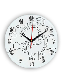 Часы раскраска Единорог "Раскрась и собери часы"/Набор для творчества Декор для дома, подарок