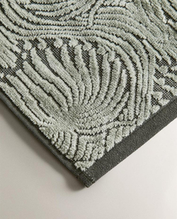 ZARA HOME ЖАККАРДОВОЕ БАННОЕ ПОЛОТЕНЦЕ С МОЗАИЧНЫМ УЗОРОМ, ЗЕЛЕНЫЙ