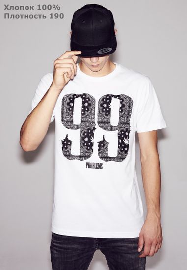 Футболка MISTER TEE 99 Problems Bandana Tee White