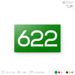 Номер на дверь 622, табличка на дверь для офиса, квартиры, кабинета, аудитории, склада, зеленая 120х70 мм, Айдентика Технолоджи