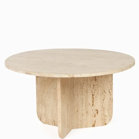 Кофейный стол Pia Ø55х30 см, бежевый мрамор