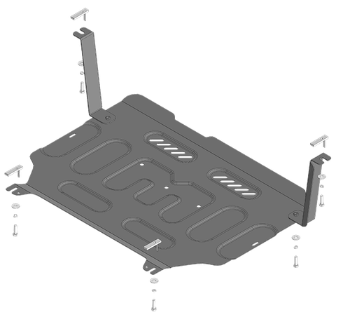 Защита картера Двигателя, КПП. 2 мм, Сталь. для Geely Emgrand 2022-н.в. MOTODOR.74204