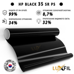 Пленка тонировочная металлизированная HP BLACK 35 SR PS LUXFIL, рулон (размер 1,524x30м.)