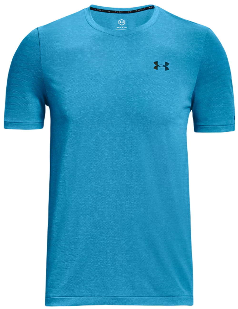 Мужская теннисная футболка Under Armour Men's UA Rush Seamless GeoSport Short Sleeve - capri/black