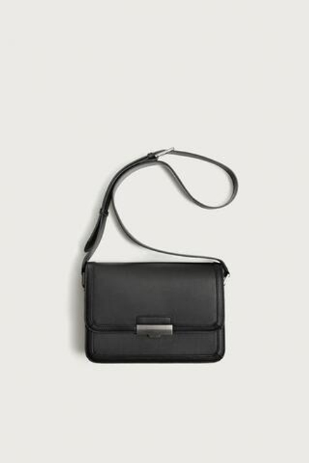 ZARA СУМКА С МЕТАЛЛИЧЕСКОЙ ДЕТАЛЬЮ, ЧЕРНЫЙ