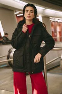 Парка демисезонная "Уголь" женская