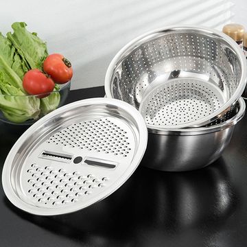 Набор 3 в 1 миска, дуршлаг, крышка с теркой Kamille KM-5125