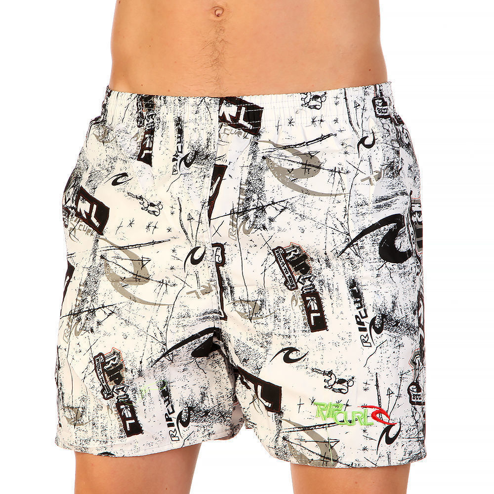 Мужские шорты белые с принтом Rip Curl