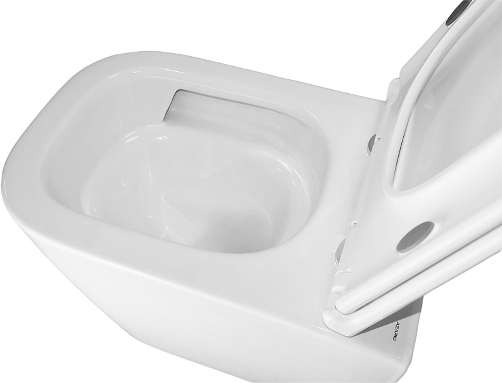 Унитаз подвесной Azario ESCONDA 345х490х350 безободковый, смыв "Скрытое Торнадо", с быстросъемным сиденьем микролифт (AZ-2805E)