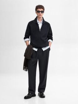 Massimo Dutti Свитер из смесовой шерсти, темно-синий