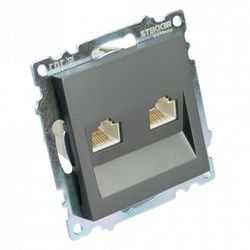 Розетка двойная Ethernet RJ-45 без рамки Stekker Катрин 50008