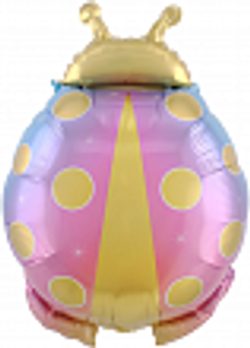 Шар (29""/74 см) Фигура, Божья коровка, Розовый, 1 шт. В211