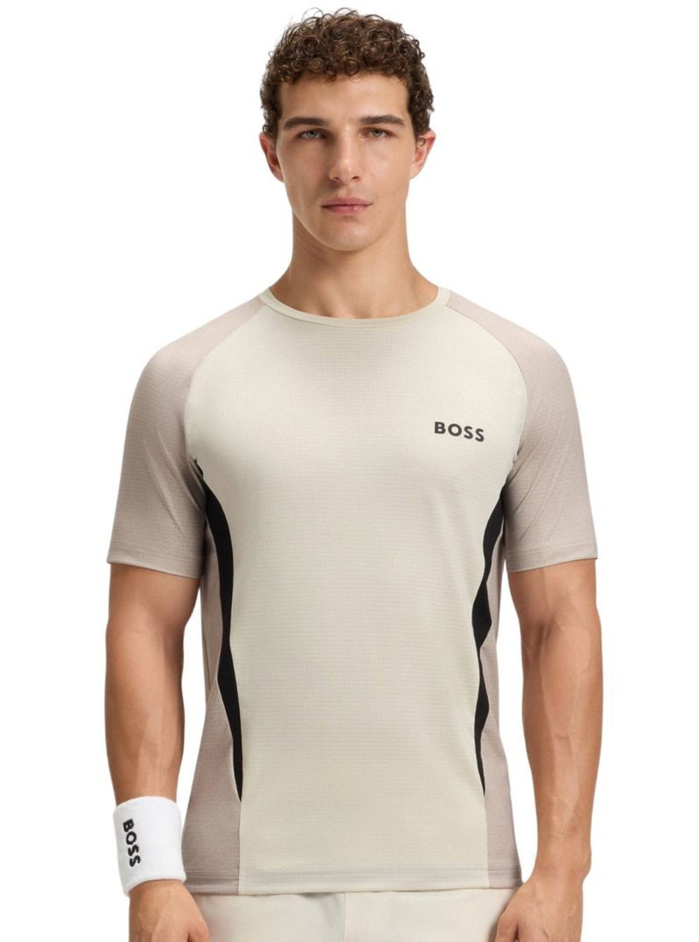 Теннисная футболка BOSS Matchball TOC Slim-Fit - natural