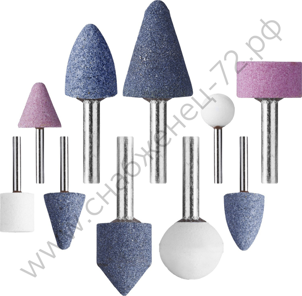 STAYER 10 предметов, хвостовик d 3.2 / 6 мм, Набор абразивных минишарошек-насадок (2989-H10)