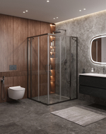 Душевой уголок Cezares MOLVENO-AH-22-120/110-C-GM-IV, 120х110х195, профиль оружейная сталь, прозрачное стекло