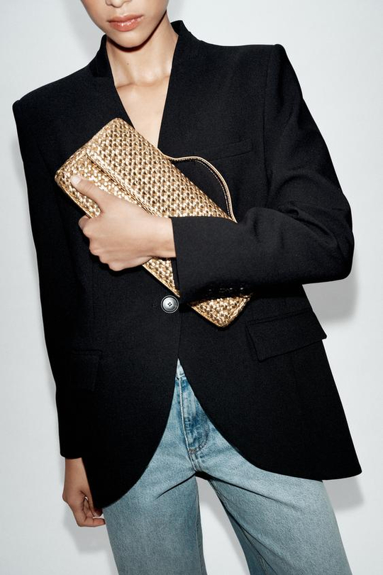 ZARA ПЛЕТЕНЫЙ КЛАТЧ, ЗОЛОТИСТЫЙ