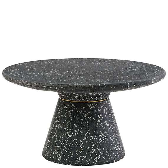 Журнальный столик Bayn, Ø60х32 см, черное терраццо