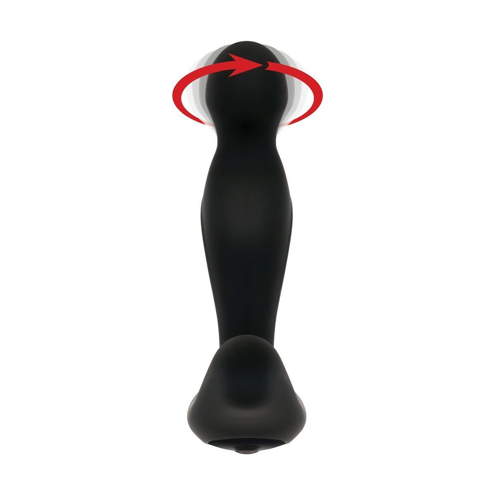 Черный вибростимулятор простаты Adam s Rotating P-spot Massager - 14,2 см