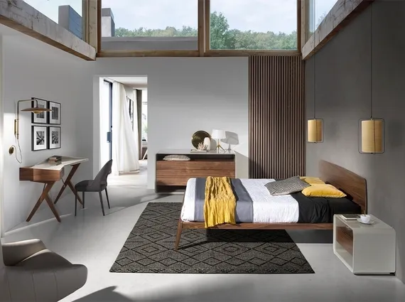 Прикроватная тумбочка Angel Cerda 7134 из ореха и лакированного МДФ