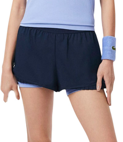 Женские Шорты теннисные Lacoste Ultra Dry Lined Tennis - navy blue/purple