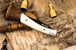 Складной нож Gent D2 Bone Black Titanium