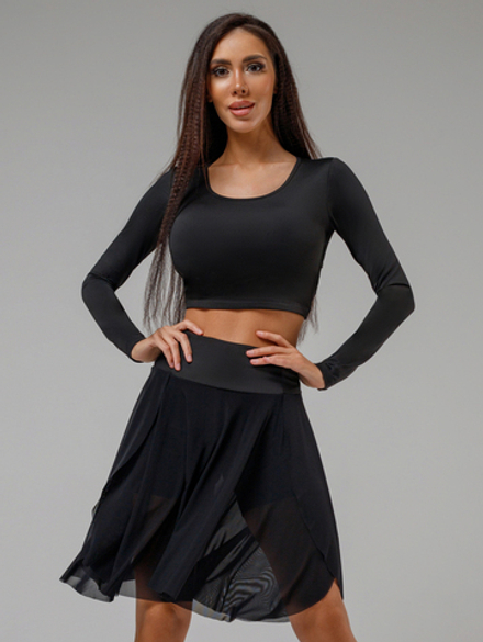 High-waisted sport shorts Dolly Midi Shadow, Black