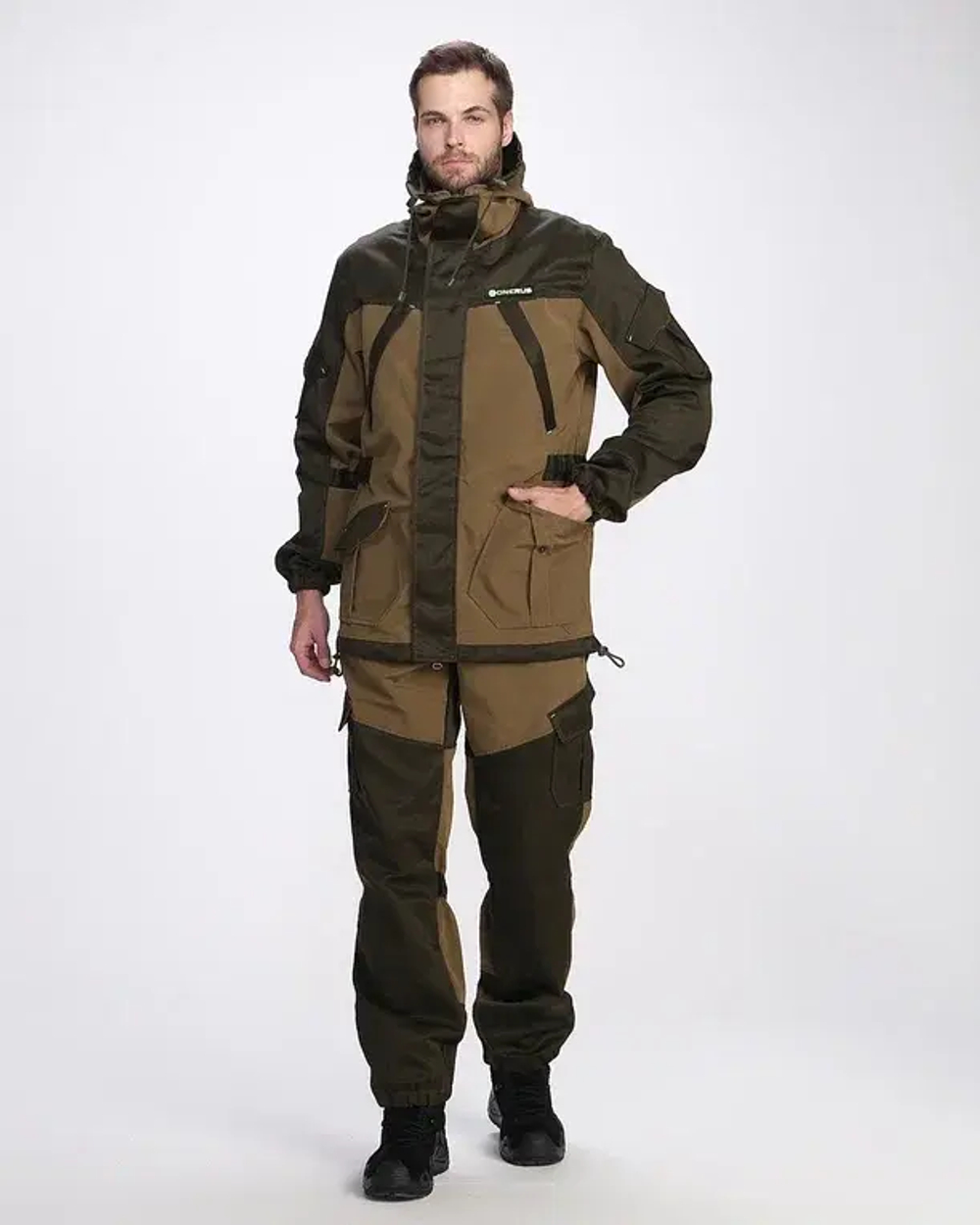 Костюм OneRus "Горный" на молнии (Брезент/Гретта), Хаки