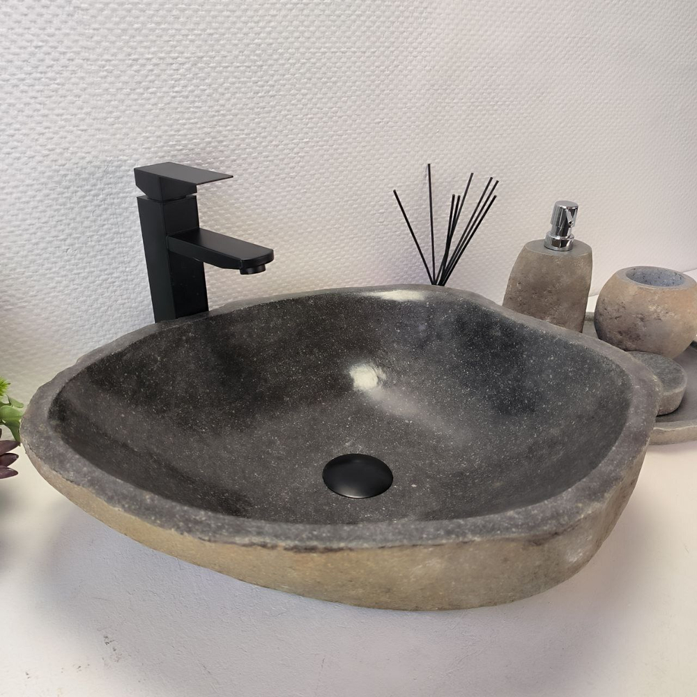 Раковина из речного камня RS-63383 (50*44*15) 0123