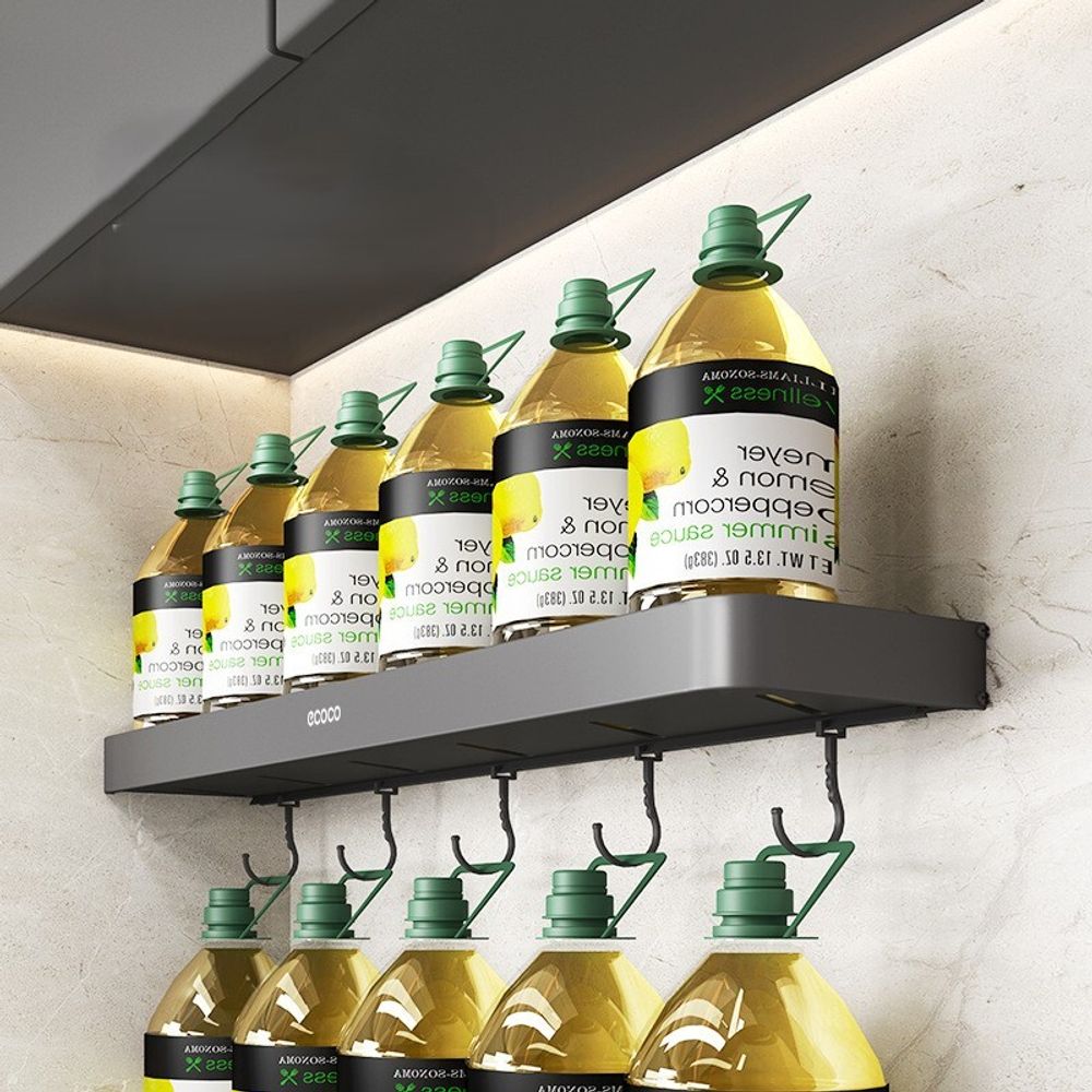 Полка для ванной металлическая без сверления с крючками