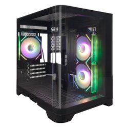 Корпус для компьютера 1STPLAYER UVIEW UV5 ARGB Black / mATX / 3x120mm ARGB fans / UV5-BK-2FC7R-1FC7