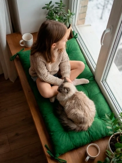 Подушка на скамью, подоконник, обувницу 100х45 см