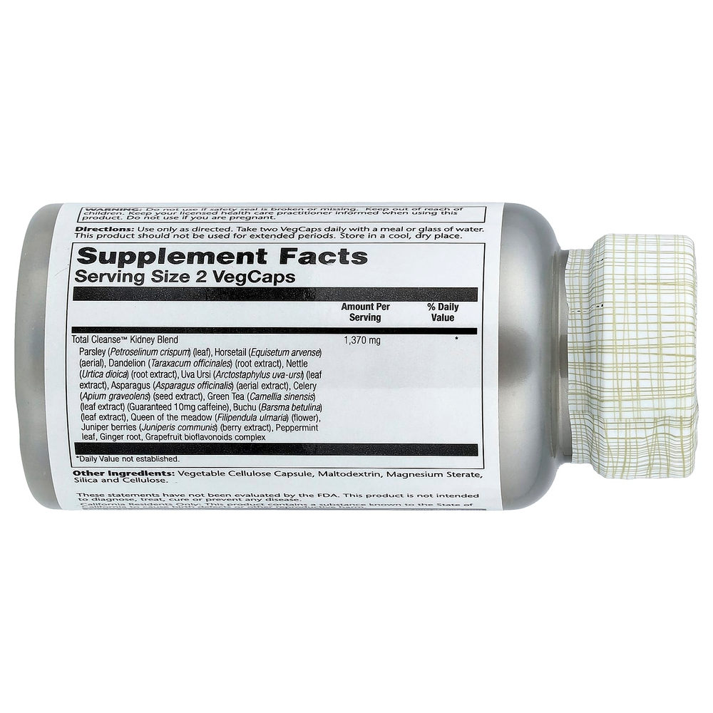 Solaray, Total Cleanse™, для здоровья почек, 60 растительных капсул