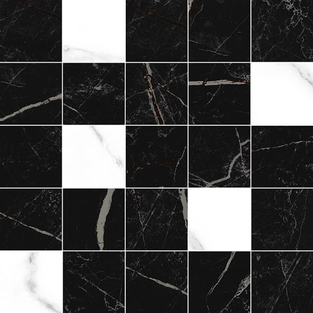 Laparet Total Декор мозаичный чёрный MM34108 25х25