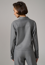 Рубашка-жакет укороченная серая