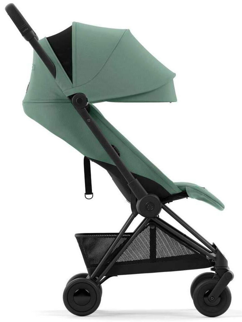 Коляска Cybex Coya Matt Black Frame Aton S2 i-Size Lava Grey Leaf Green с дождевиком