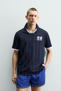 ZARA ТЕХНИЧЕСКОЕ ПОЛО ФРАНЦИЯ 98 FIFA WORLD CUP™ FIFA CLASSICS, МОРСКОЙ СИНИЙ