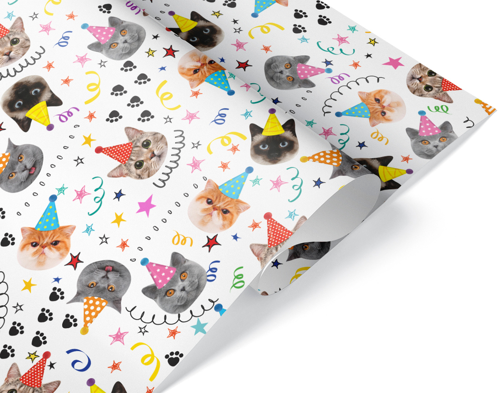 Упаковочная бумага «Котики» 0,7×1 м, 80 г/м²
