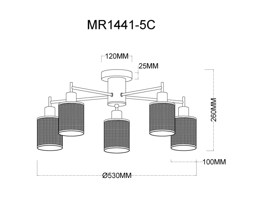 Потолочная люстра на штанге MyFar Solo MR1441-5C