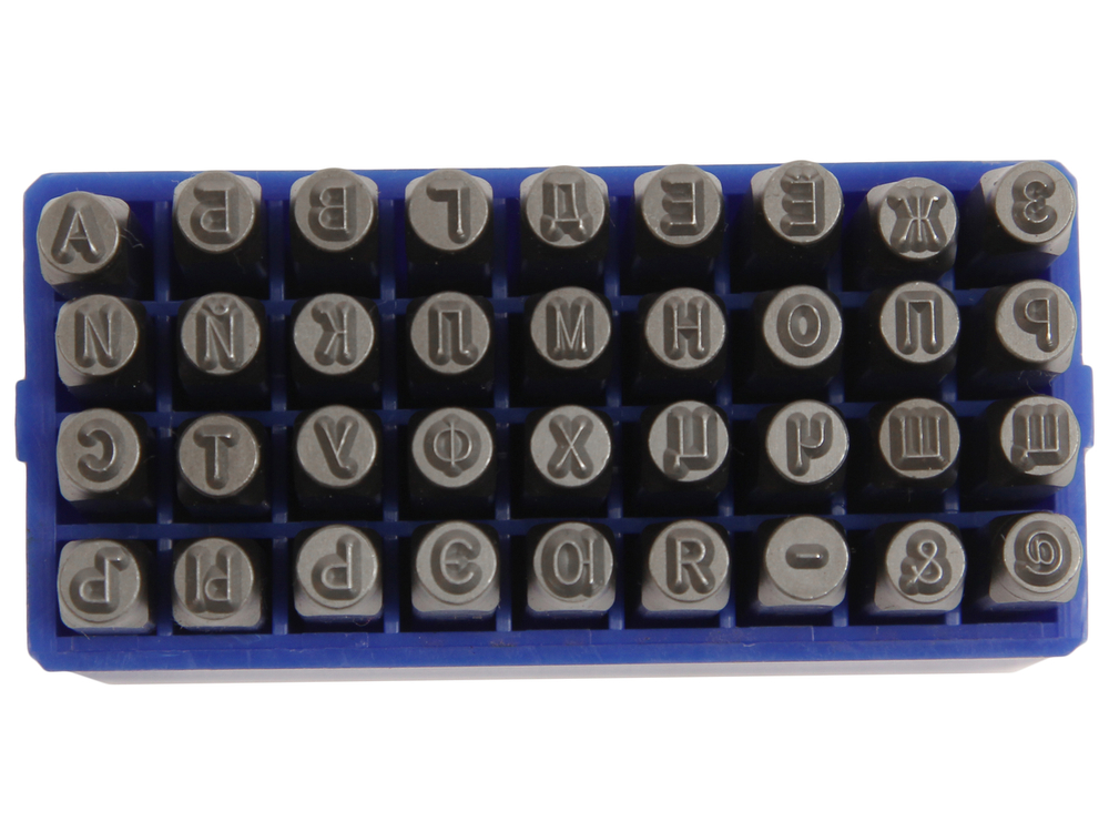 Клейма буквенные кириллица 3мм (HRC 60+-2град. DIN 1451) JTC