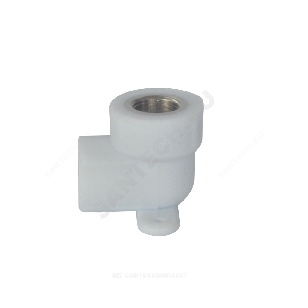 Угольник PP-R комбинированный белый Дн 25х3/4" ВР с креплением PRO VALFEX 10120125-PRO