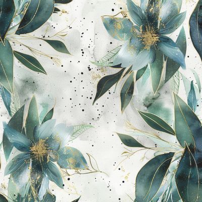 Акварельные цветы с поталью