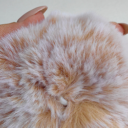 Помпон из искусственного меха "Мелированный бехевый" d=9 см