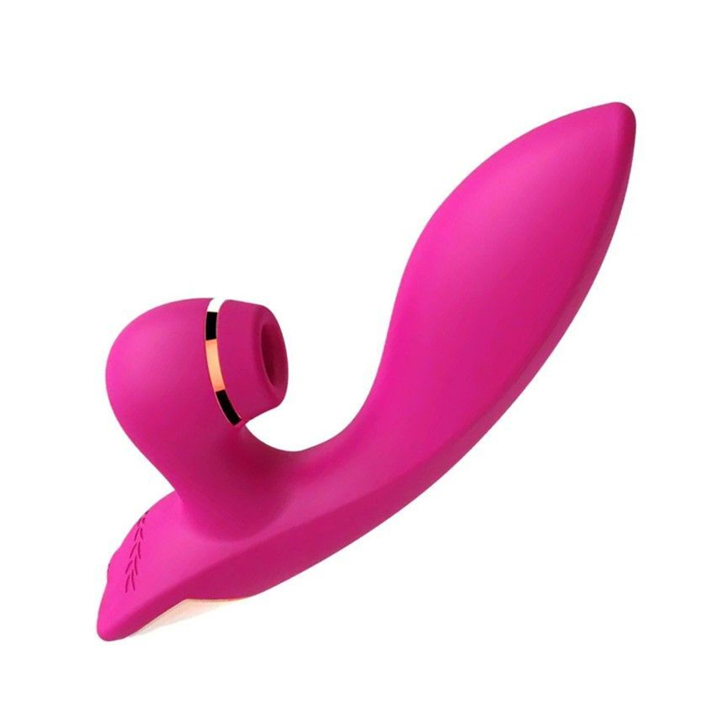 Розовый вибратор-кролик с вакуумной стимуляцией 5’’ Silicone Suction Kiss